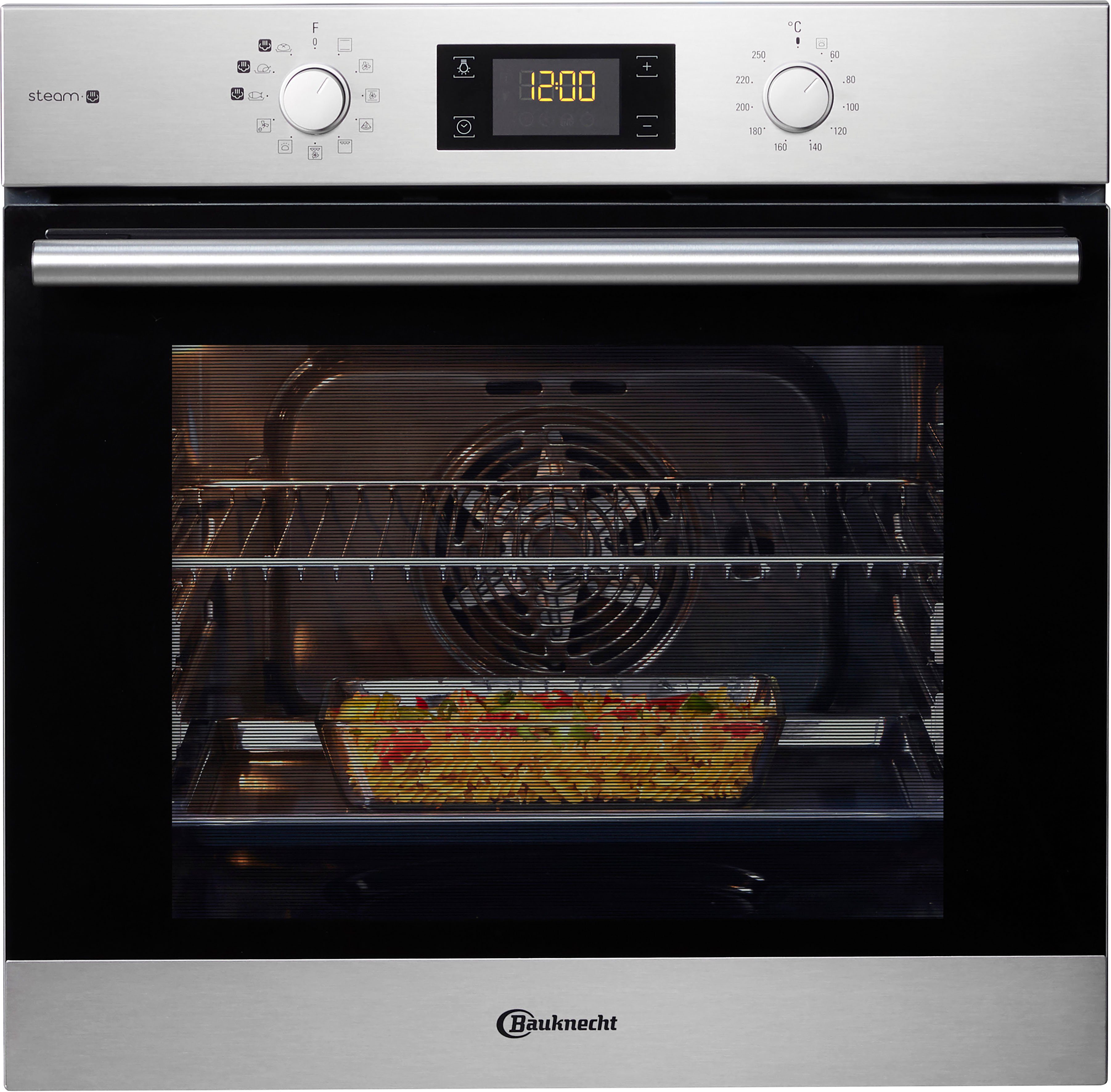 BAUKNECHT Einbaubackofen BAR2S K8 V2 IN, mit Backauszug, mit Dampffunktion