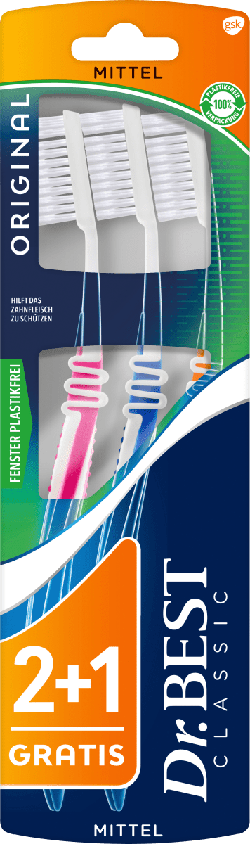 Zahnbürste Classic Original mittel Vorteilspack (2+1 Gratis), 3 St