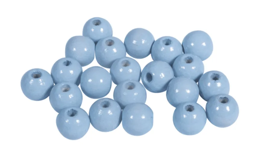 Rayher Holzperlen 8mm ø hellblau poliert 1250281