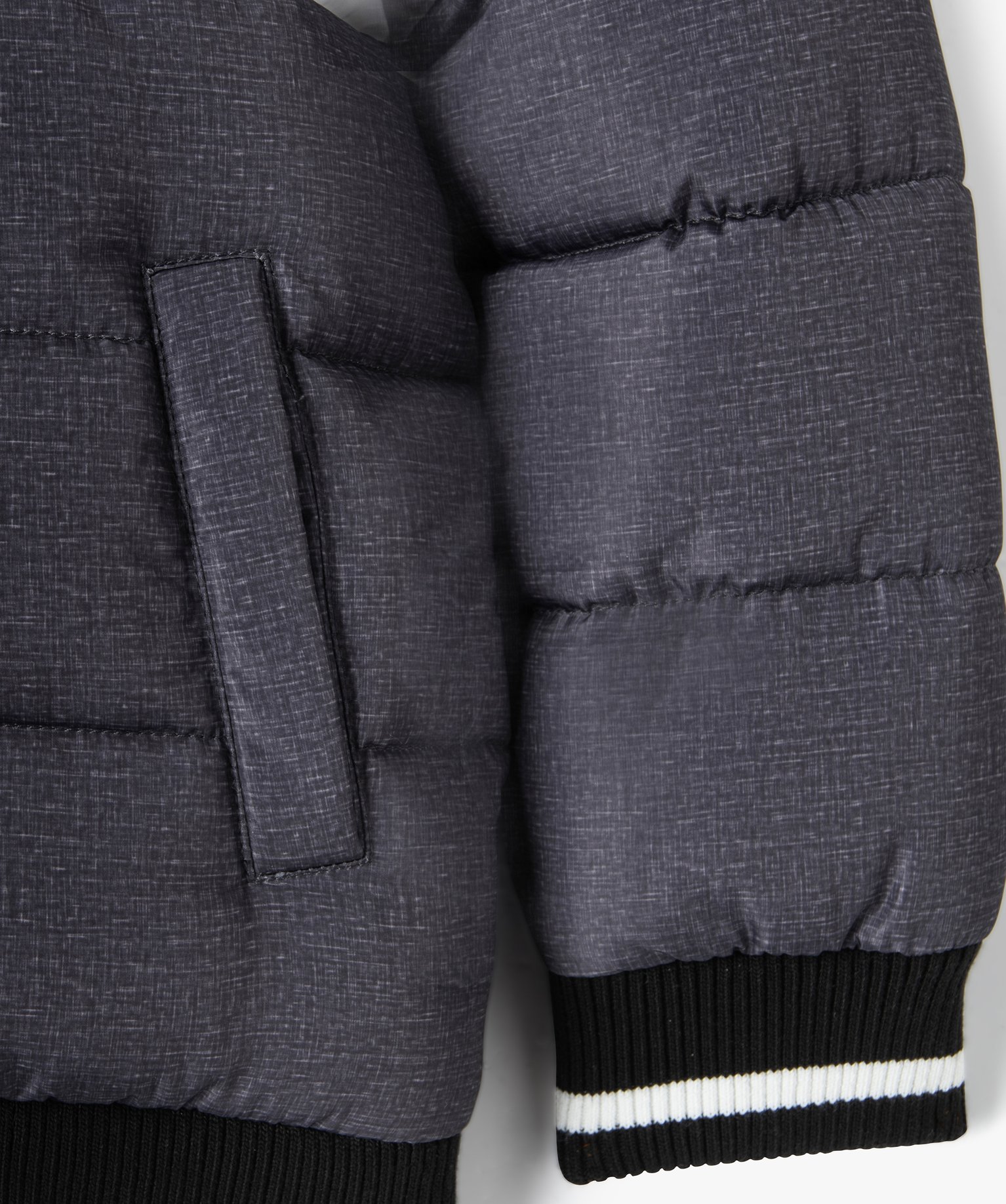 Blouson à capuche matelassé et doublé polaire Garçon gris | GEMO