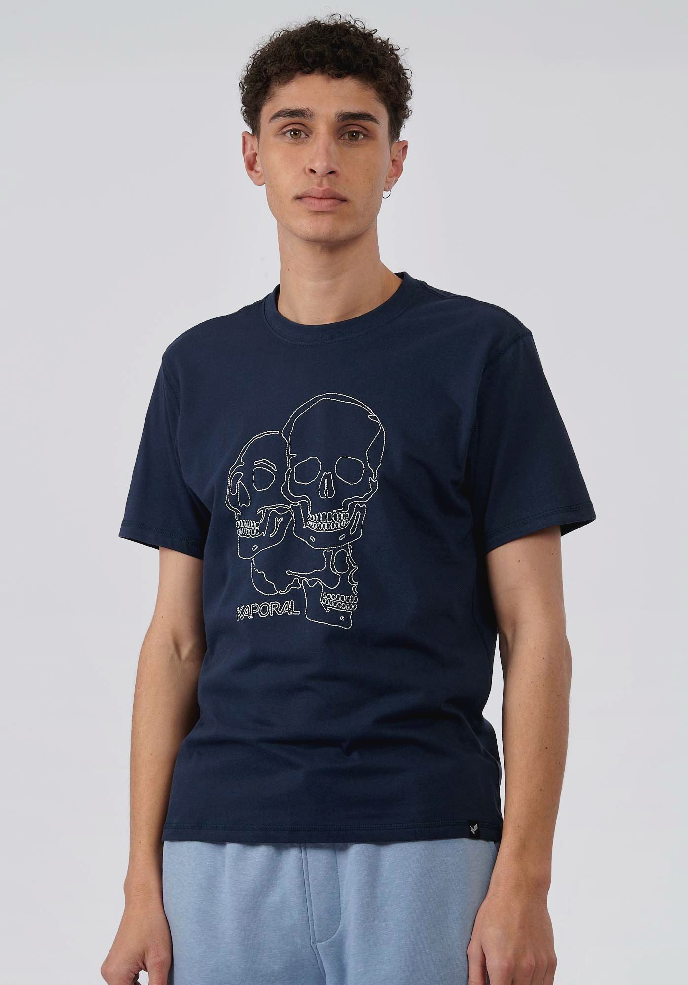 BRUCE  T-shirt bleu Homme en 100% coton