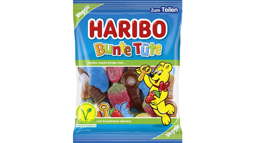 Haribo Fruchtgummi Bunte Tüte Veggie 175 g