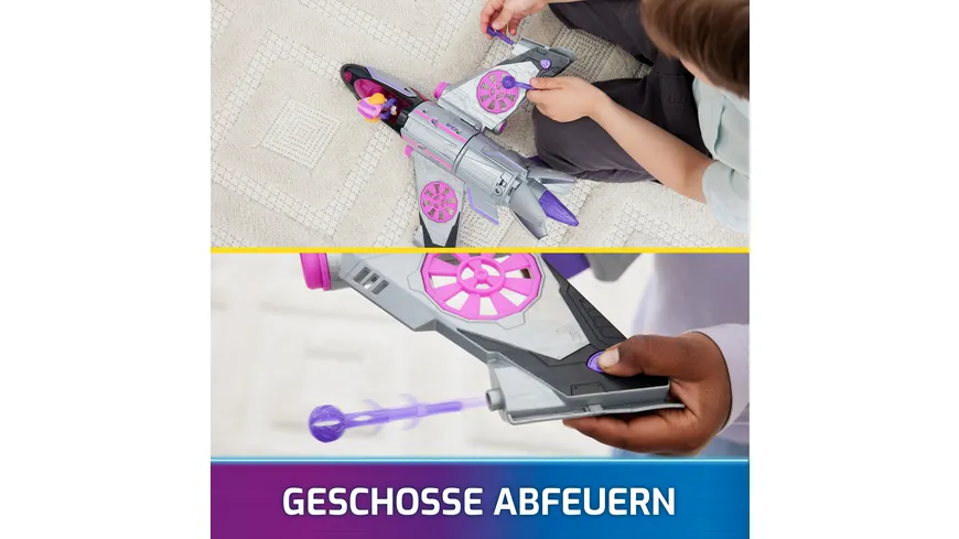 Spin Master - PAW Patrol: Der Mighty Kinofilm, Skyes Deluxe Superhelden-Jet inkl. Skye Figur, Licht und Geräuschen