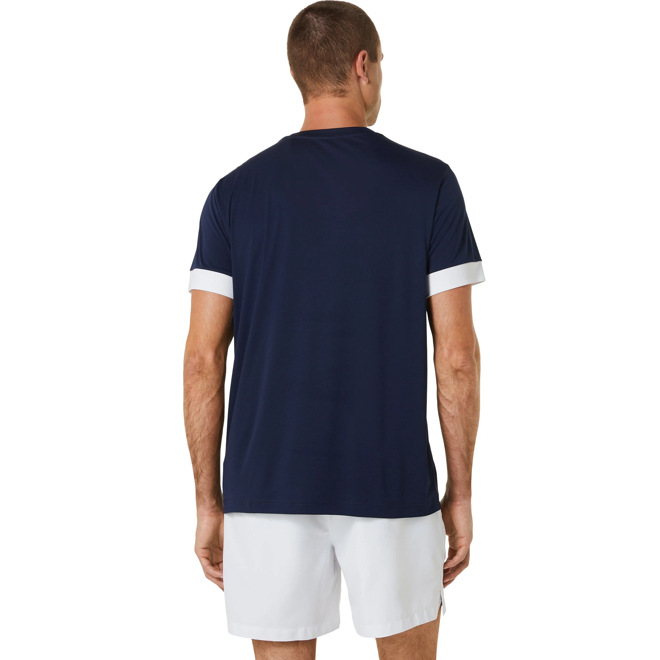 Court Shortsleeve Tee T-Shirt Herren - Dunkelblau, Weiß