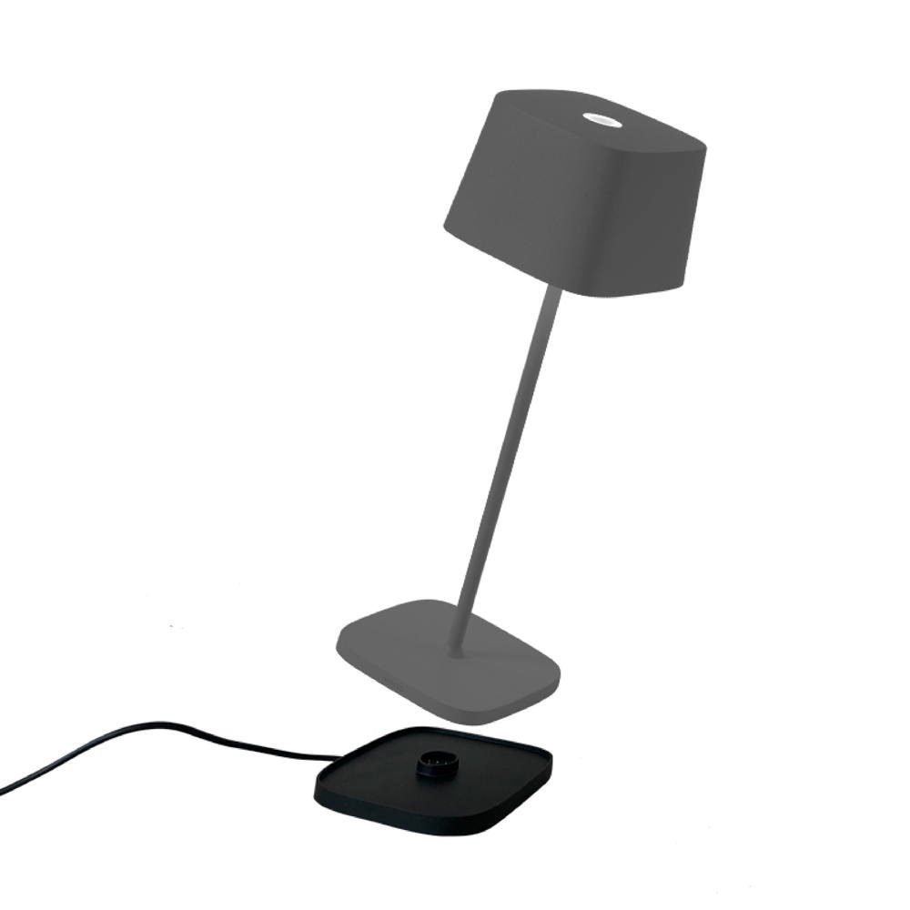 Zafferano LED Tischleuchte LED Akku Tischleuchte Ofelia Pro in Dunkelgrau 2,2W 150lm IP65 2200 -, keine Angabe, Leuchtmittel enthalten: Ja, fest verbaut, LED, warmweiss, Tischleuchte, Nachttischlampe, Tischlampe