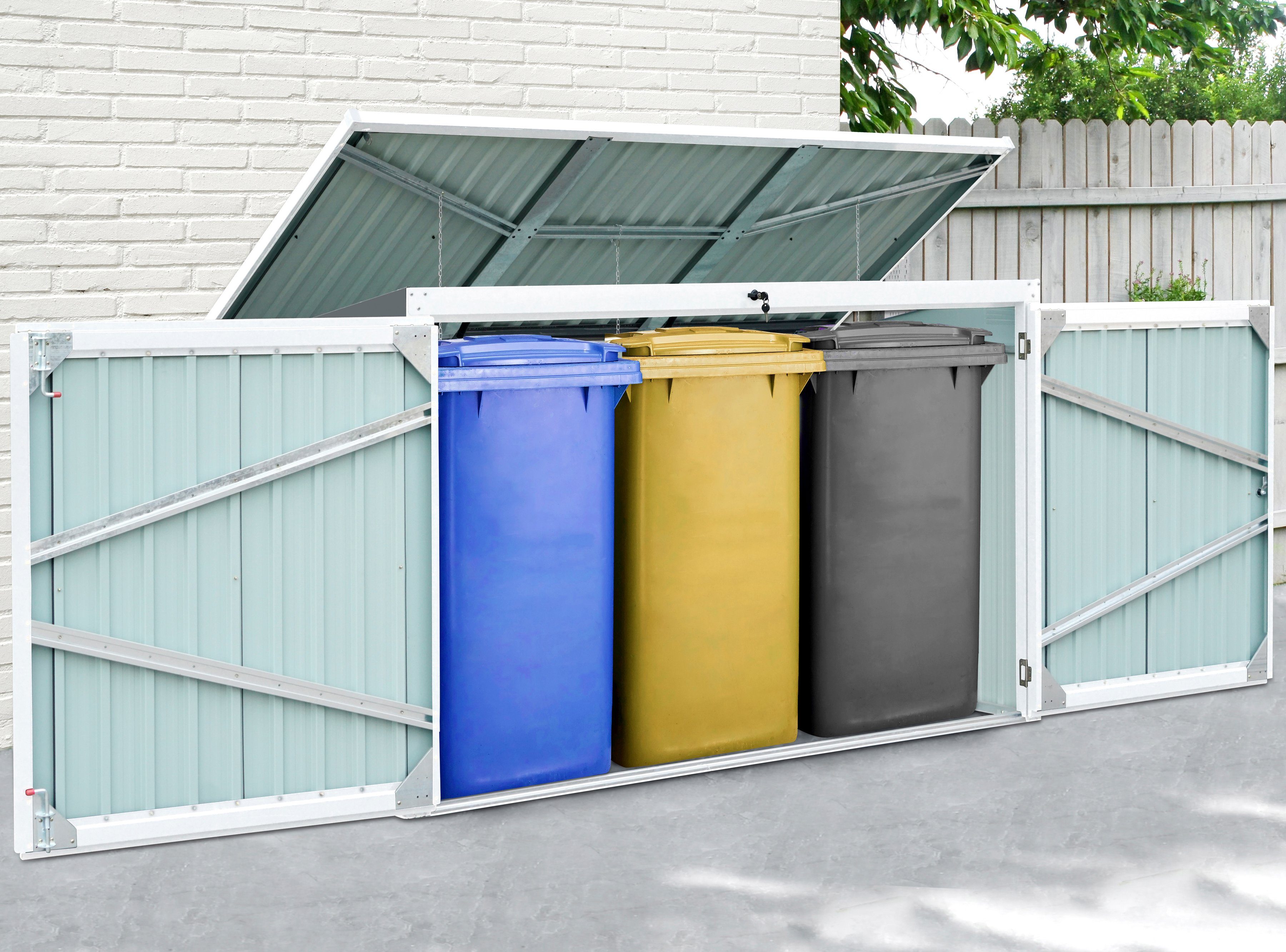 KONIFERA Mülltonnenbox Tobi 3, für 3x240 l, BxTxH: 233x101x134 cm