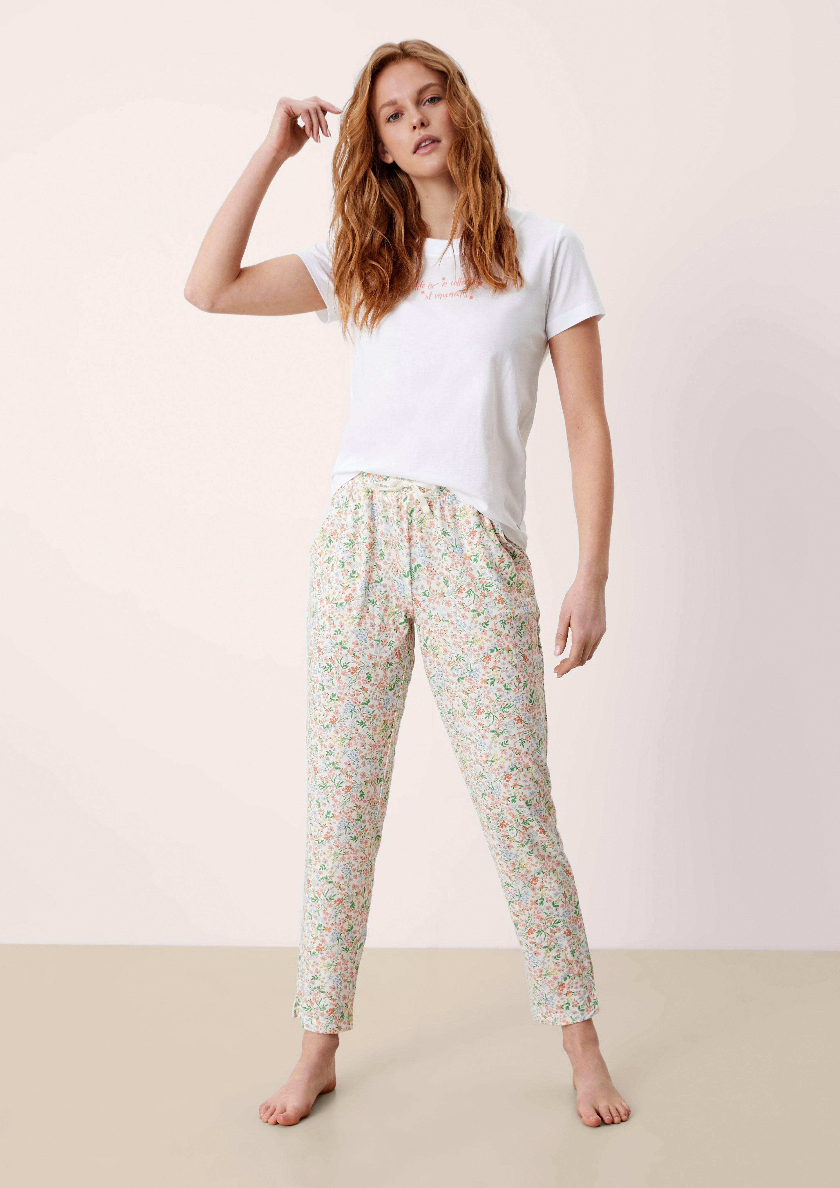 Lange Pyjamahose aus Viskosemix  6006978-09A1