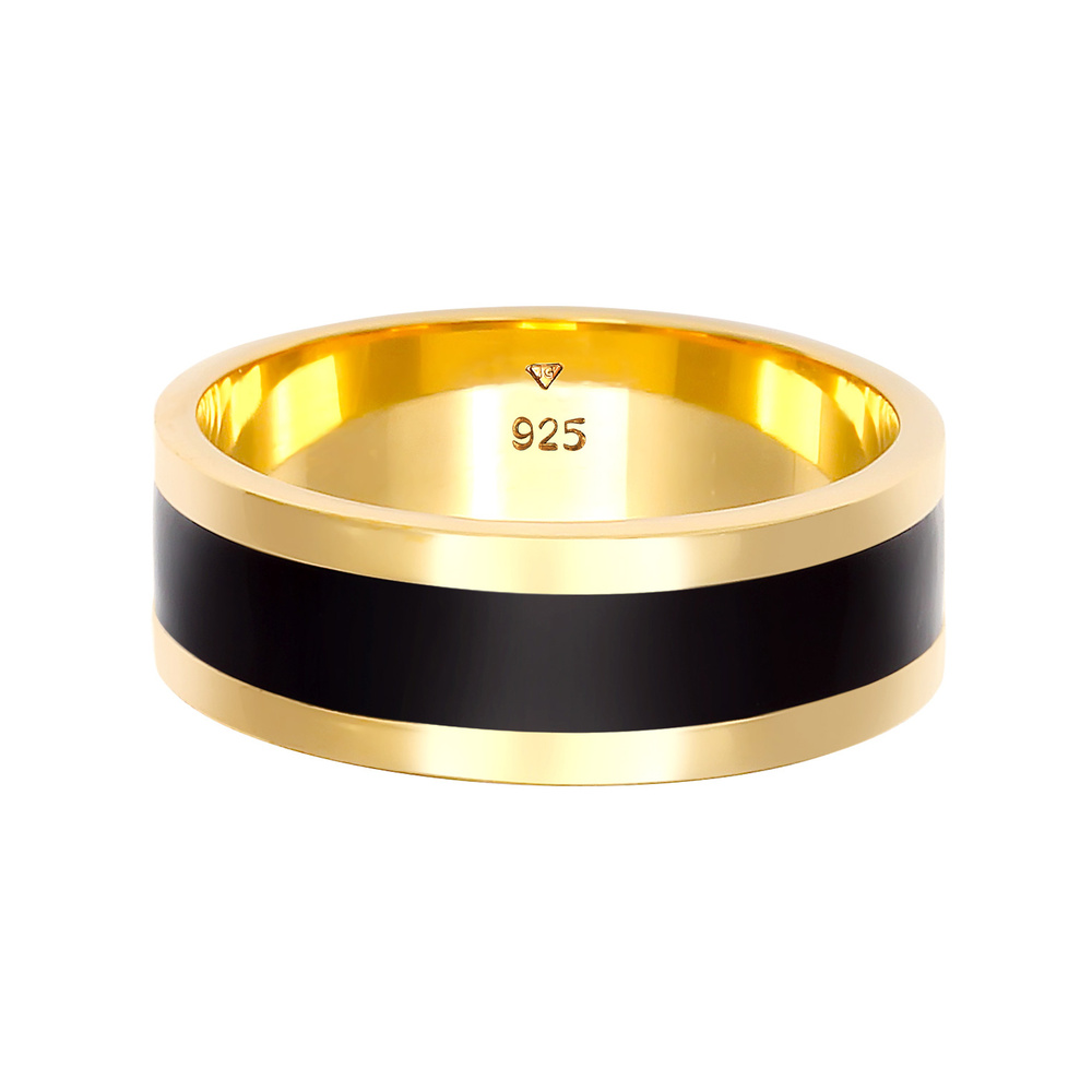 KUZZOI KUZZOI Bague Bandring pour homme en émail Geo de base, occasionnel, en argent ste Bague