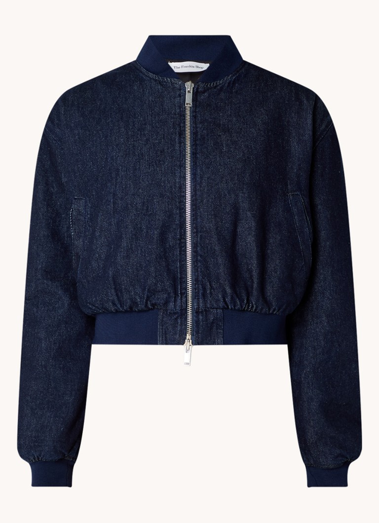 „Frankie Shop Mickey“ džinsinis bomber tipo švarkas su šoninėmis kišenėmis