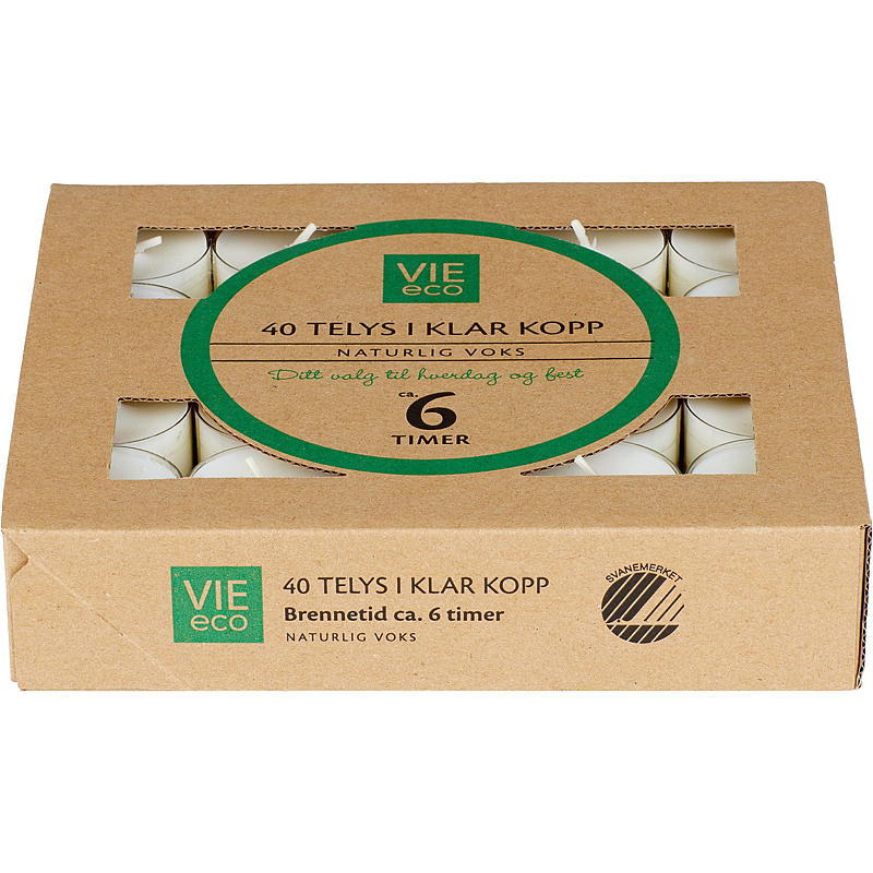 Vie Eco Telys 40-pk 6 timer ECO svanemerket