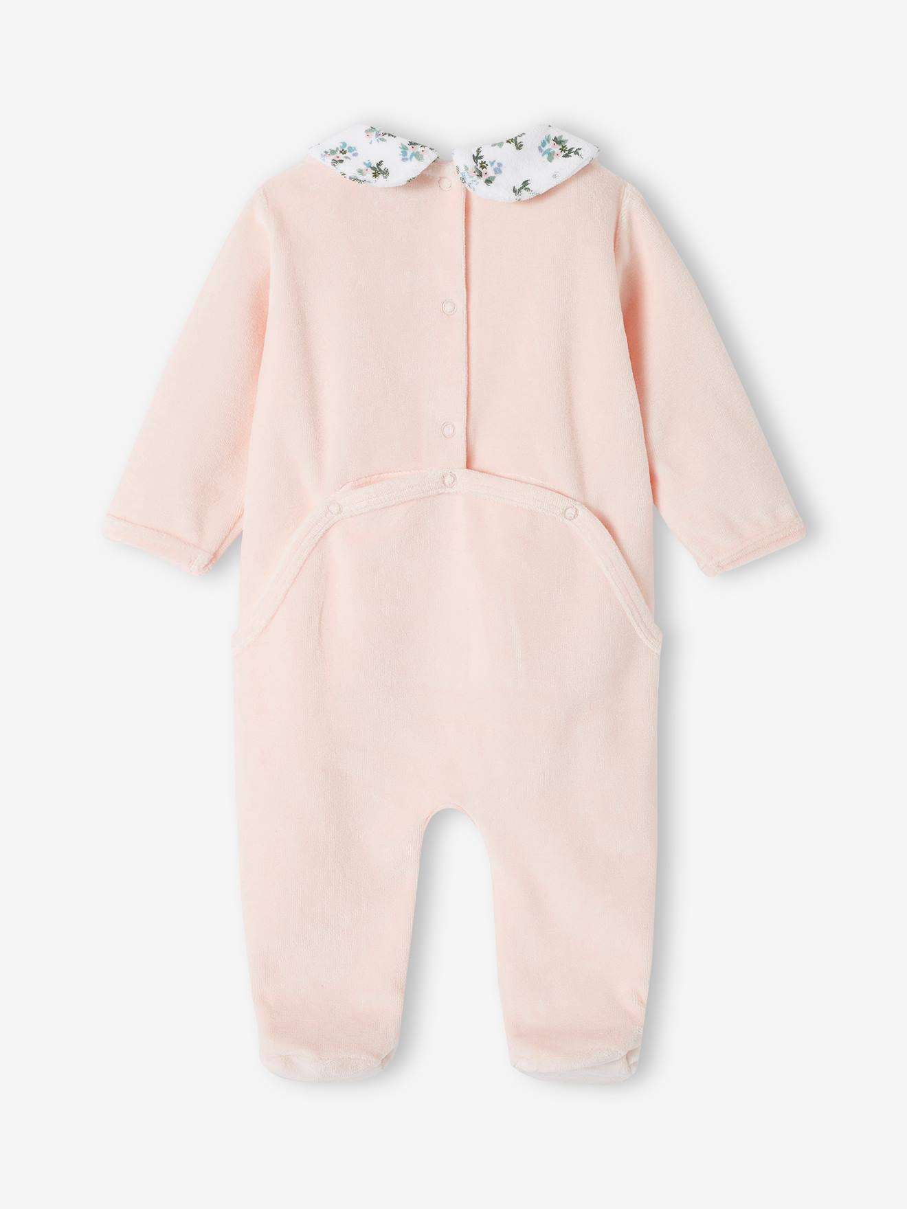 Vertbaudet 2er-Pack Baby Samt-Strampler Oeko-Tex - hellrosa