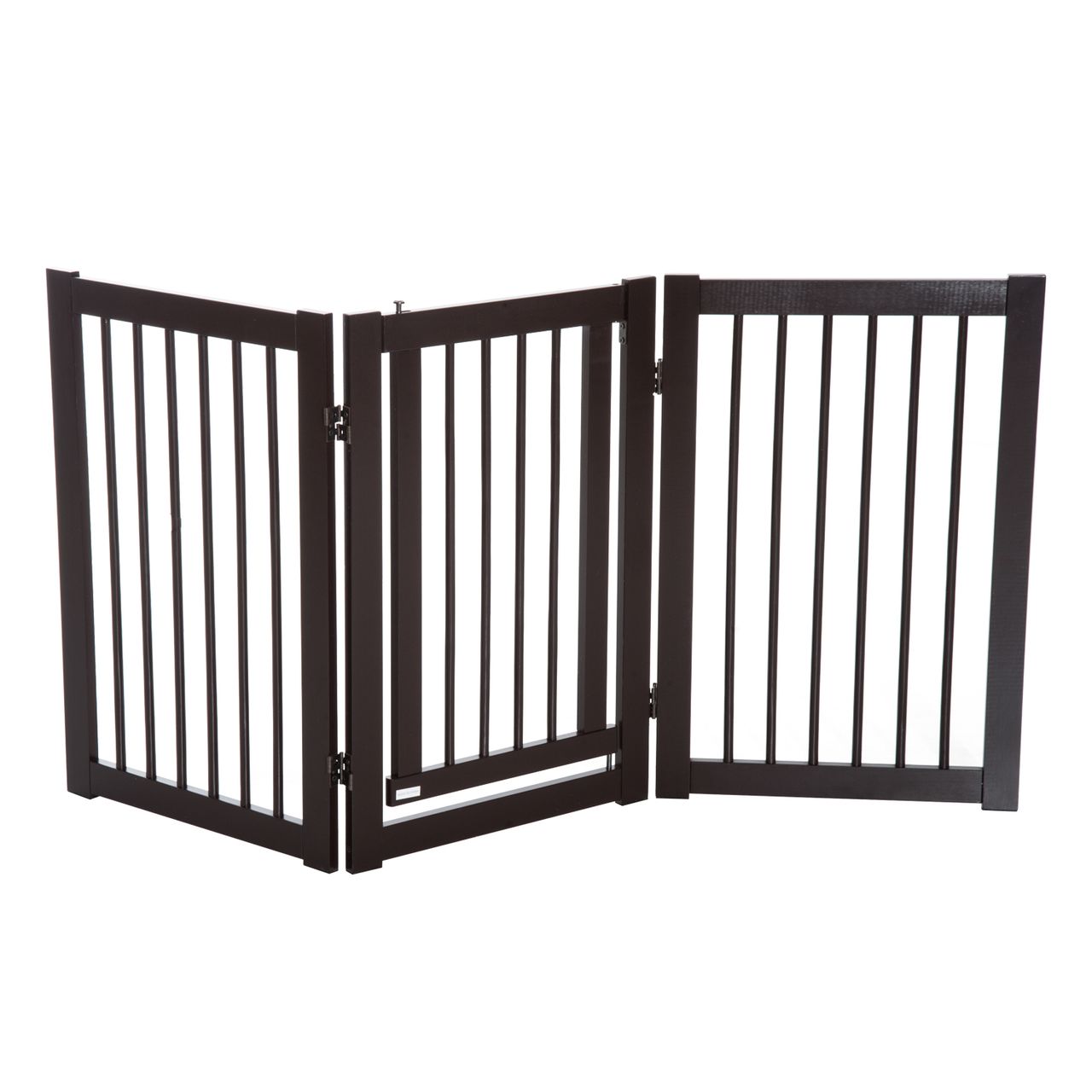 PawHut Absperrgitter für Hunde Schutzgitter Hundegitter Türschutzgitter Dunkelbraun 155 x 1,5 x 76 cm