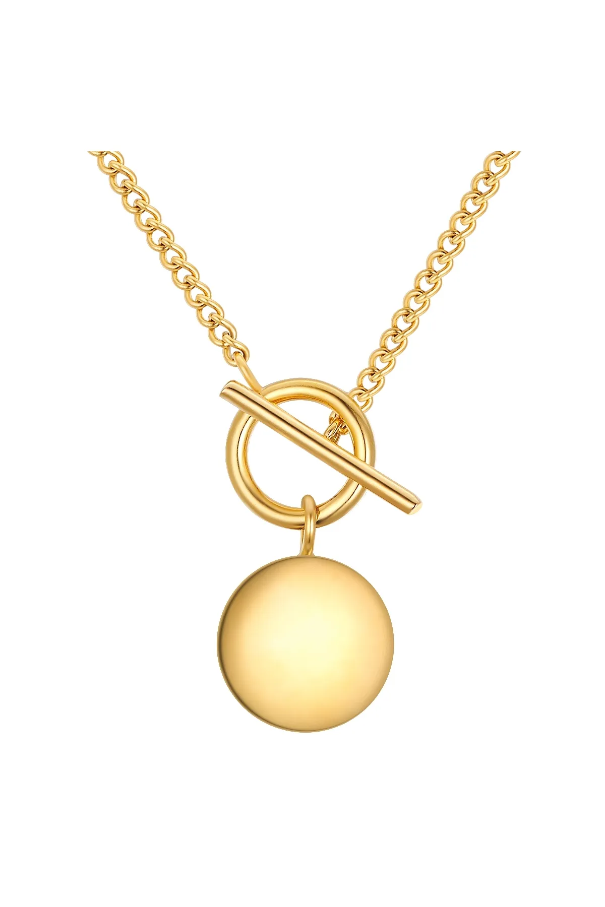eastside  Edelstahlhalskette Kette mit Anhänger Edelstahl gelbgold