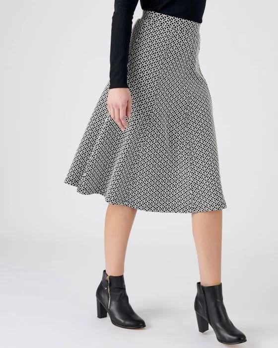 Jupe évasée maille jacquard