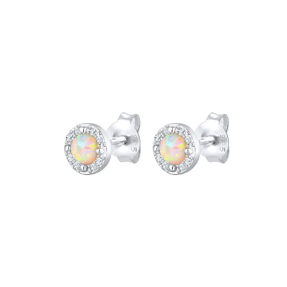 Elli PREMIUM Elli PREMIUM Boucles d'Oreilles Opal Cristaux Clous d'Oreilles Femme - (925/1000) Boucles d'oreilles