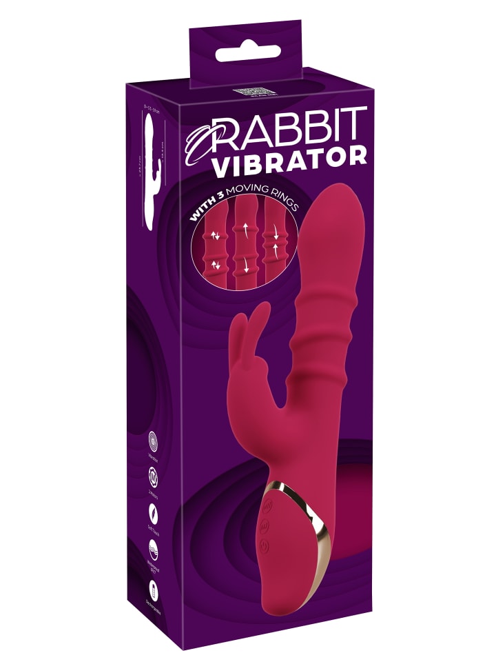 You2Toys Rabbitvibrator Rabbit Vibrator with 3 Moving Rings in rot günstig kaufen 23,5