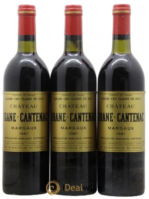 Château Brane Cantenac 2ème Grand Cru Classé  1981 - Lot de 3 Bouteilles
