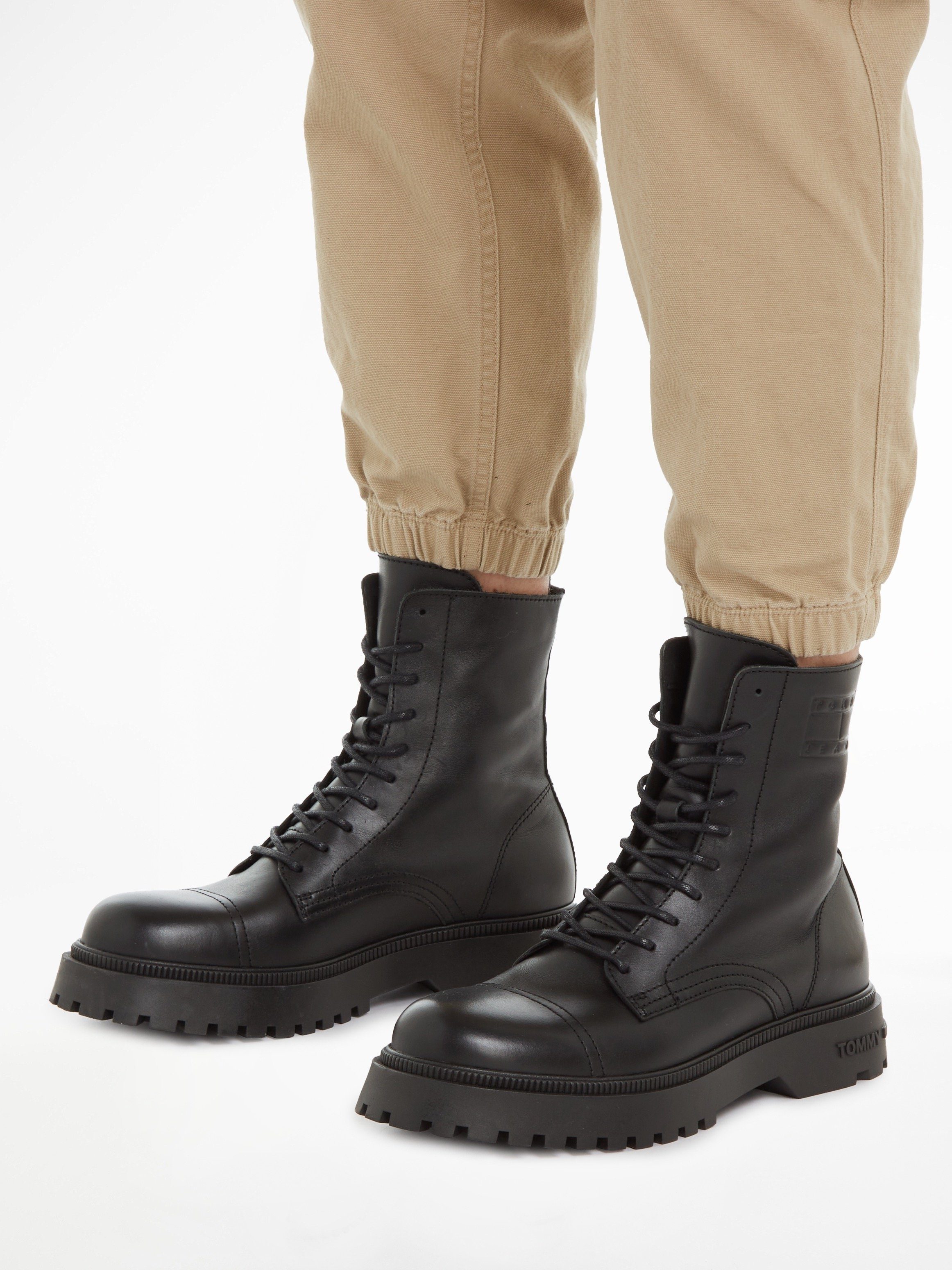 Tommy Jeans TJM CASUAL BOOT Schnürstiefelette mit seitlicher Logoprägung