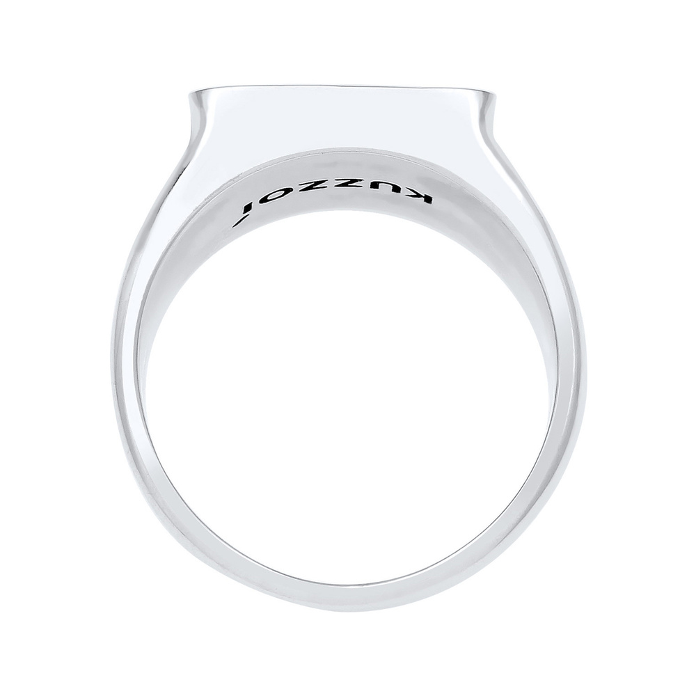 KUZZOI KUZZOI Bague Hommes sceau ancre basique en argent sterling 925 oxydé Bague