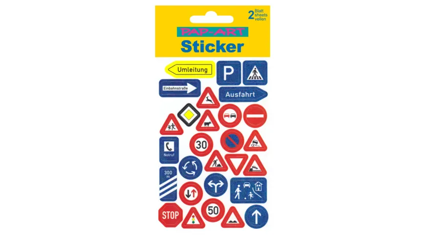 PAP-ART Sticker mit Goldkontur Verkehrsschilder