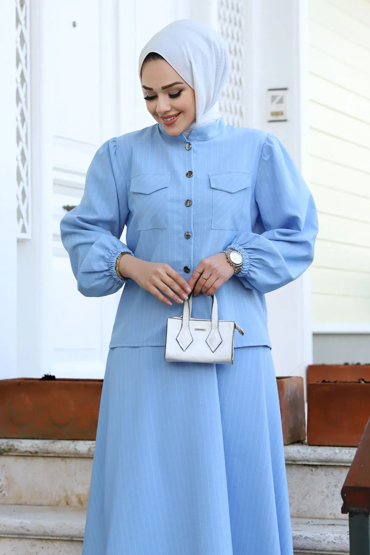 Tesettür Dünyası  Zweiteiler - Blau - Regular Fit