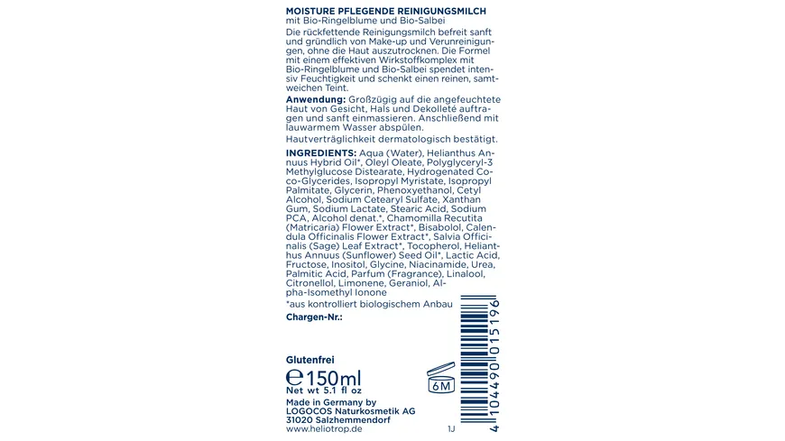 HELIOTROP Moisture feuchtigkeitsspendende Reinigungsmilch 200 ml