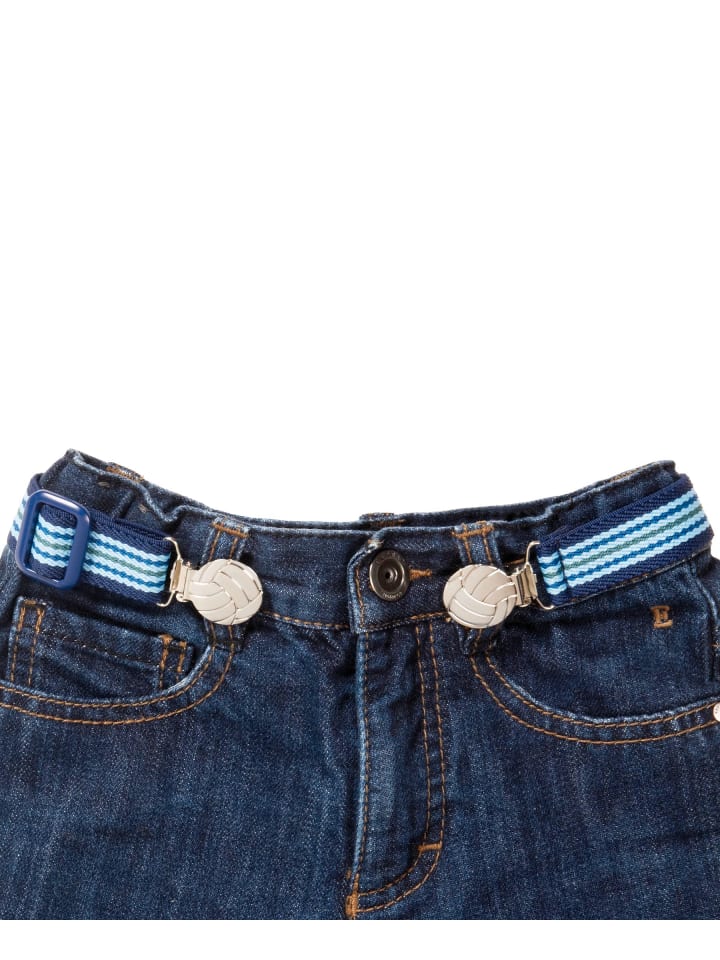 Playshoes Elastik-Gürtel Fußball-Clip Ringel in Hellblau/Marine günstig kaufen