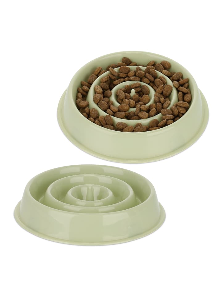 relaxdays 2 x Anti Schling Napf in Grün - 400 ml günstig kaufen onesize