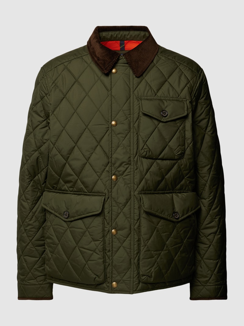 Steppjacke mit Umlegekragen Modell 'BEATON' in olivgrün