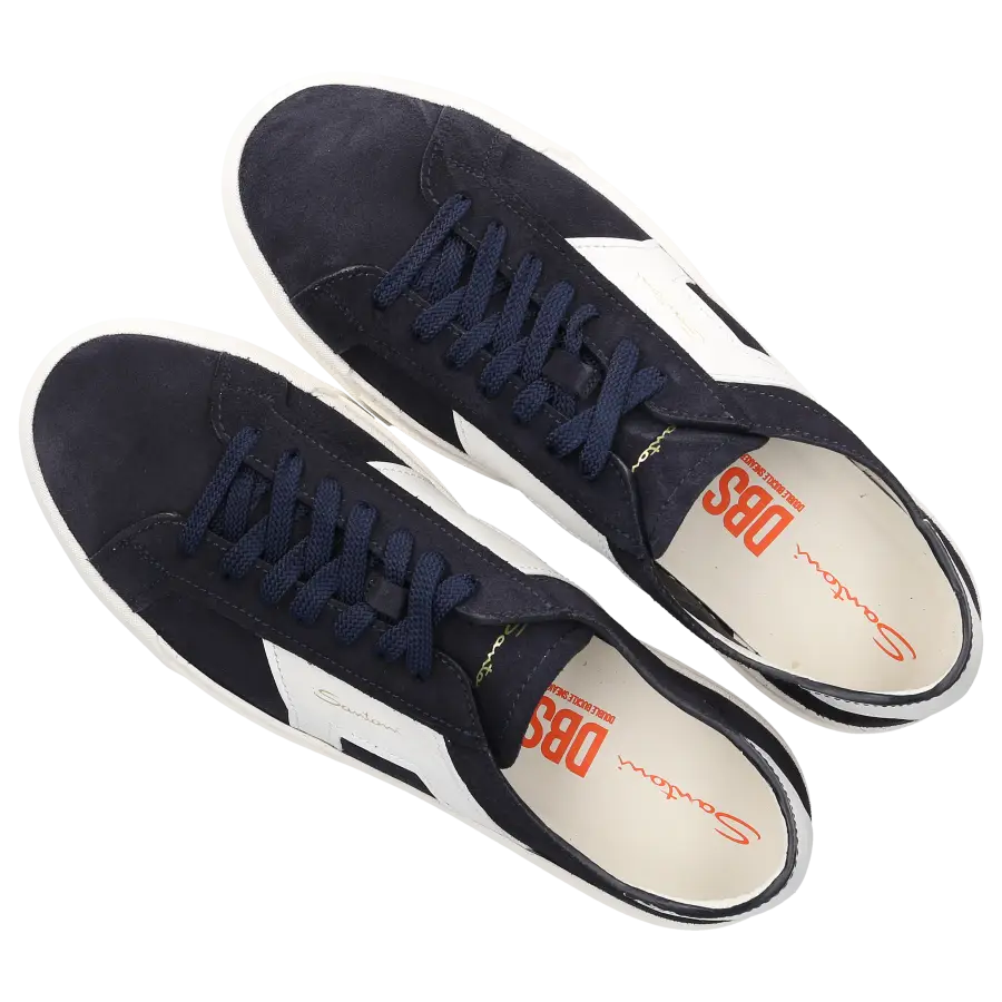 Santoni - Sneaker low DOUBLE BUCKLE Veloursleder - blau