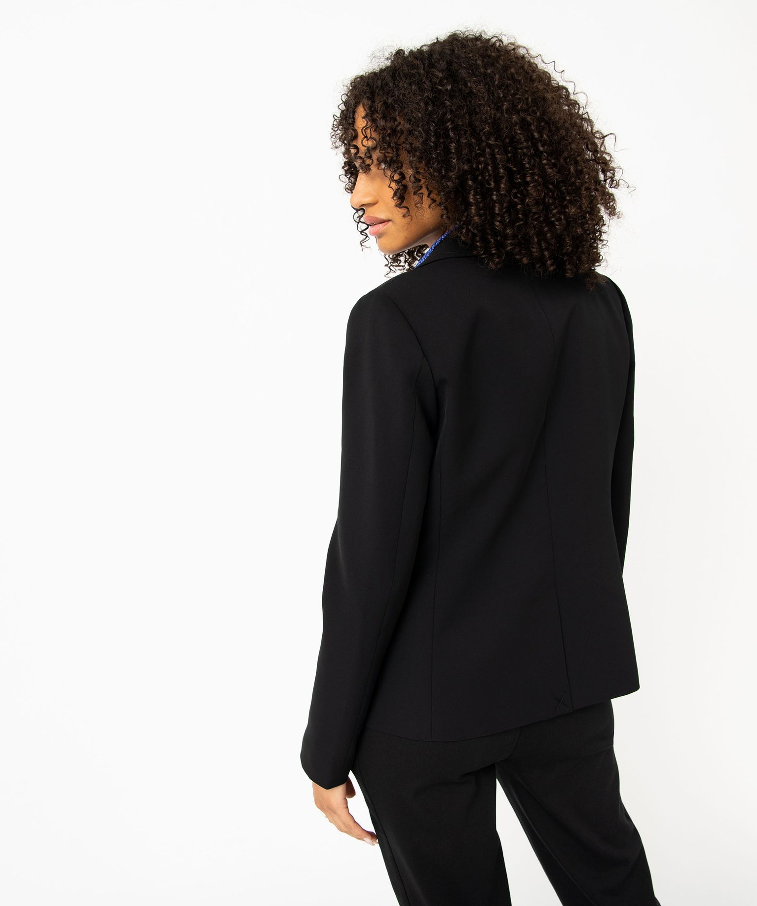 Veste de tailleur unie fermeture un bouton femme noir | GEMO