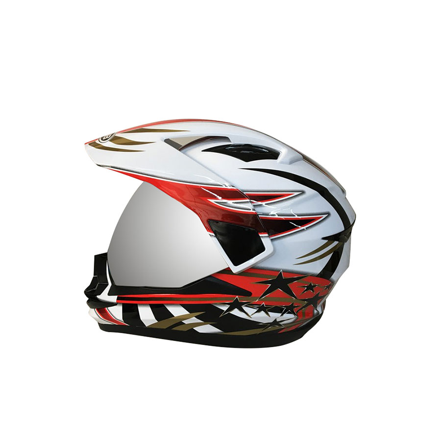 Explorer Motorcross Helm XP-02 weiß mit Muster, Größe L - ATU
