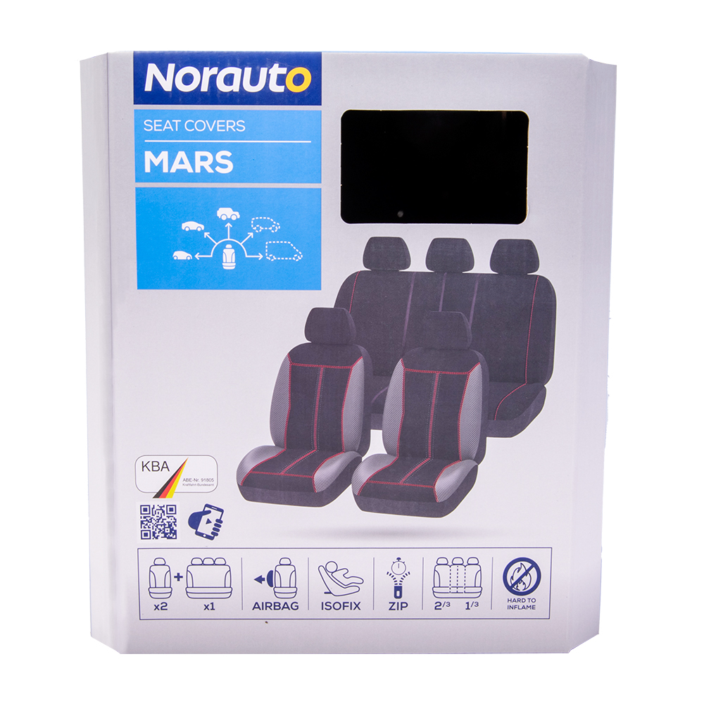 Norauto, kompletter Satz schwarze Mars Universal-Sitzbezüge - ATU