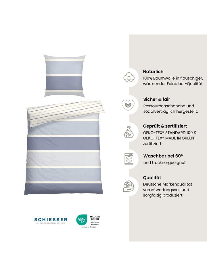 Schiesser Feinbiber-Bettwäscheset Brody in Lavendel günstig kaufen