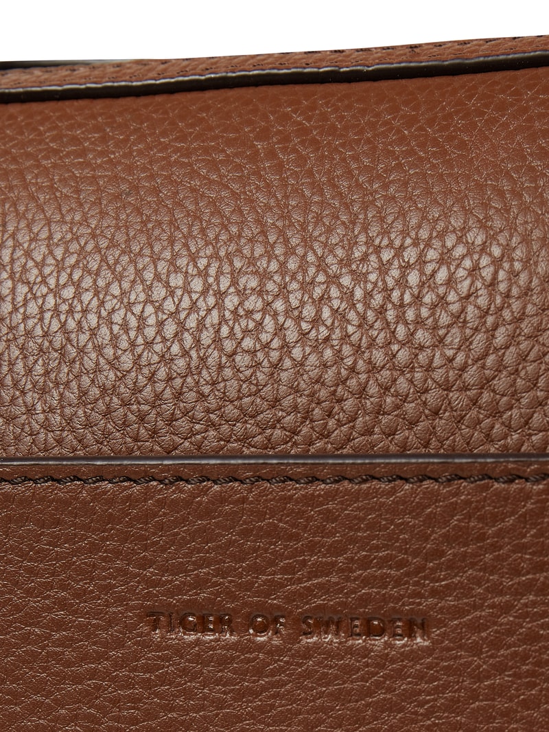 Laptoptasche aus Leder in cognac