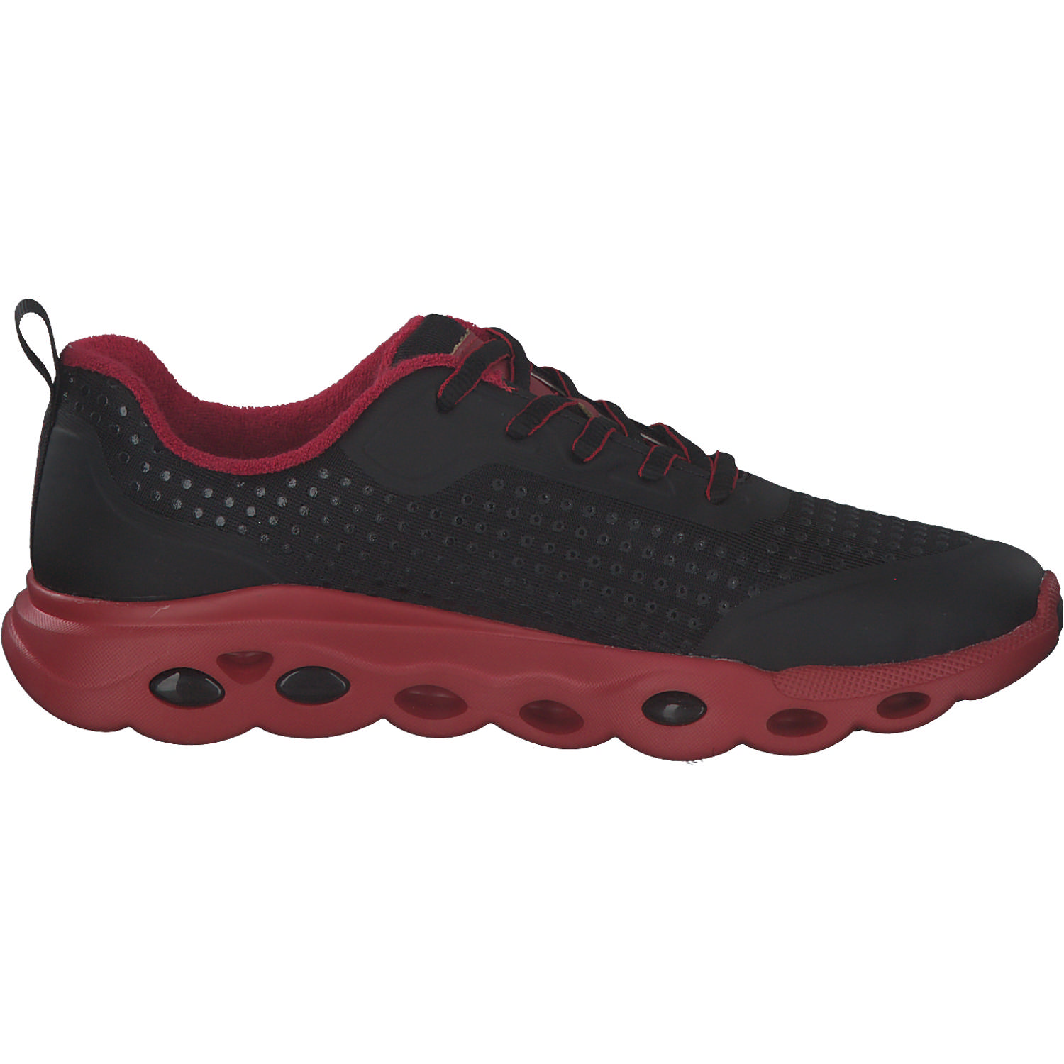 Ara Malibu 12110, Sneakers Low, Damen, SCHWARZ/ROT