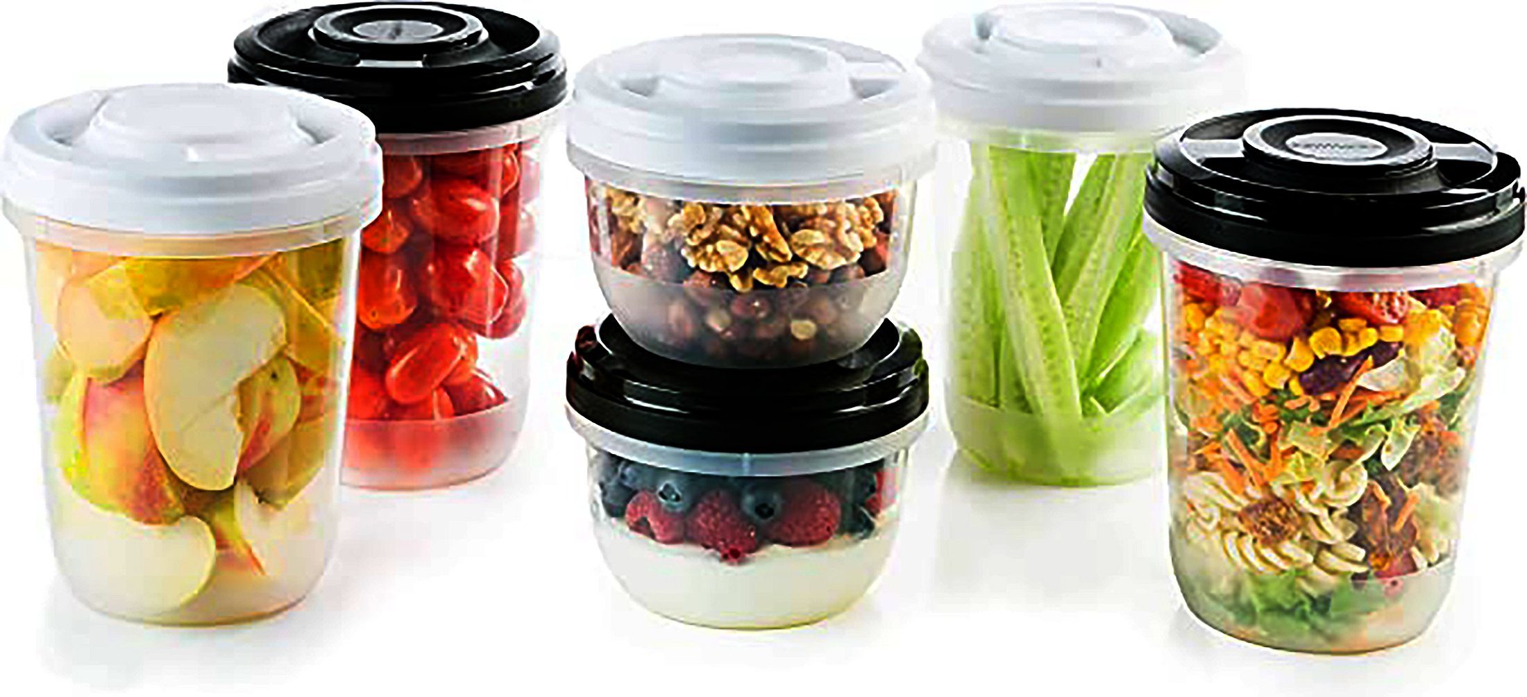 Centi Aufbewahrungsbecher Frischhaltedosen mit Schraubdeckel, z.B. für Meal Prep, stapelbar, Kunststoff, (Spar Set, 6-tlg., 1L Dose: H16 cm, Ø oben 12 cm- 500 ml Dose: H 9 cm, Ø wie 1L Dose), gefriergeeignet, mikrowellengeeignet, BPA-frei, geprüfte Q