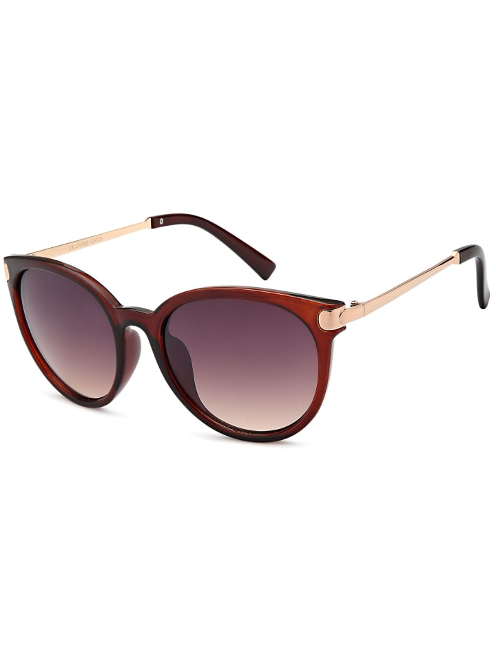 styleBREAKER Cateye Sonnenbrille in Braun-Gold / Braun Verlauf günstig kaufen onesize