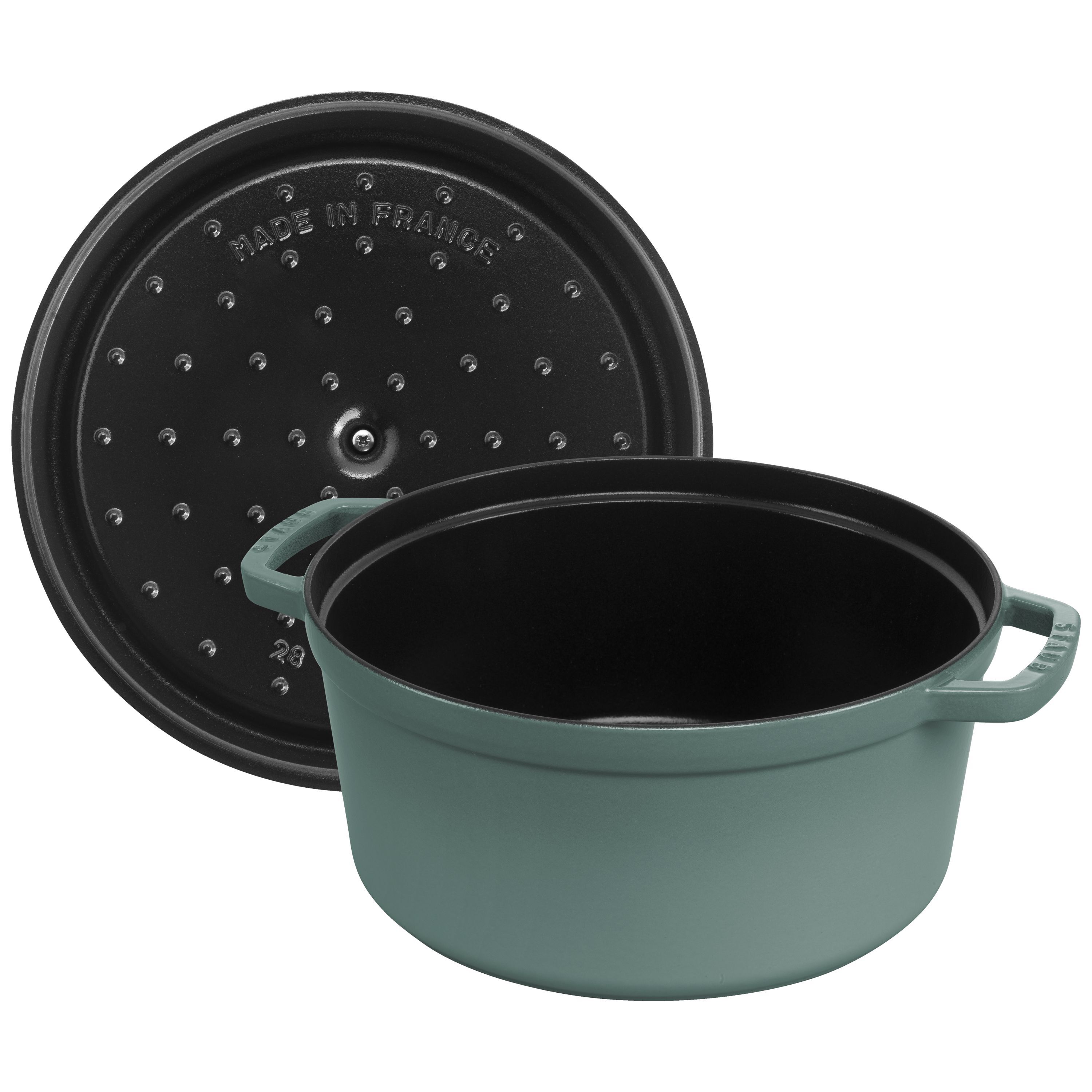 Cocotte 28 cm, rund, Eukalyptus, Gusseisen