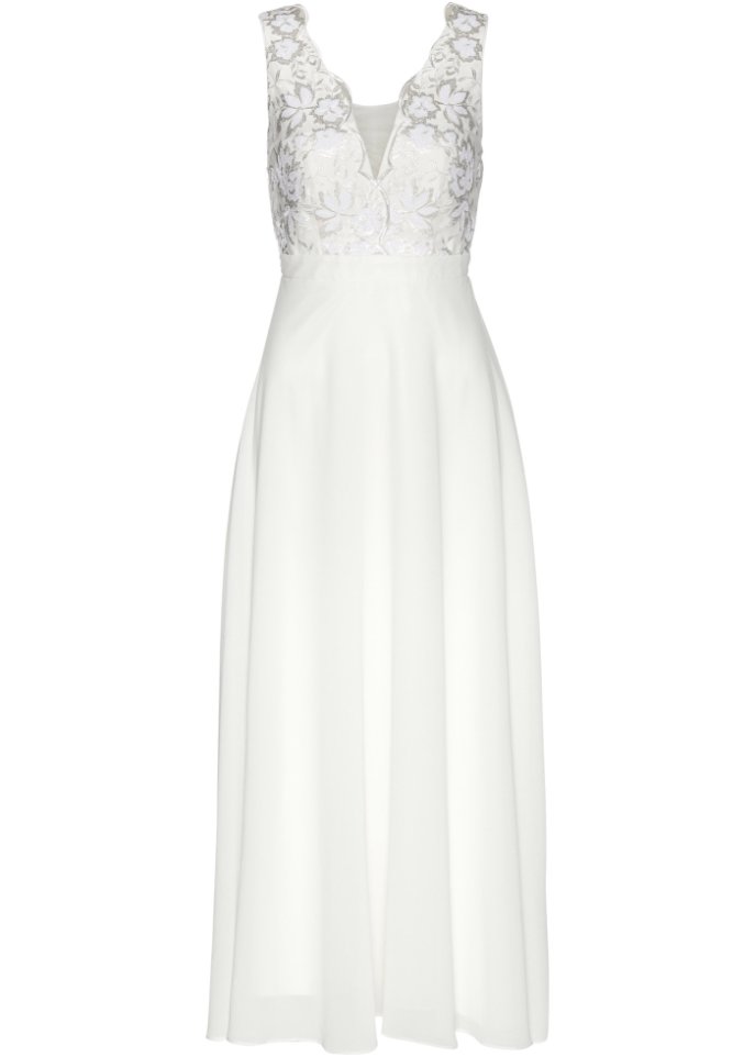 Chiffonkleid mit Pailettenstickerei