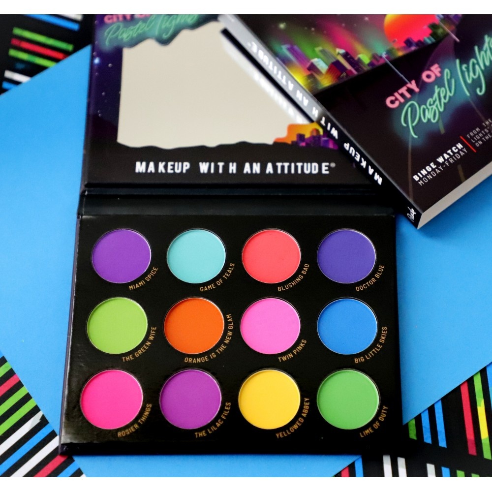 Rude Cosmetics City of Neon Lights 12 Pastel Pignment & Eyeshadow palette Palette fard à paupières