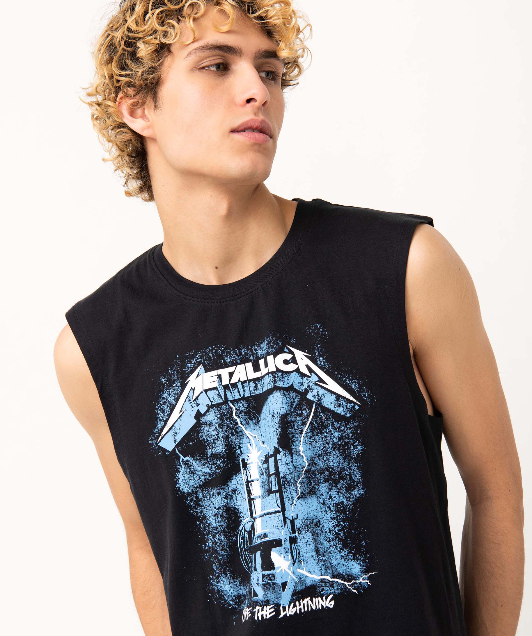 Tee-shirt homme sans manches imprimé - Metallica gris fonce | GEMO