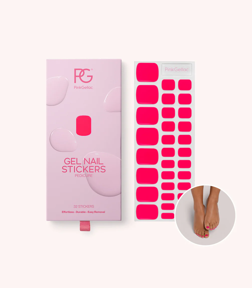 161 Ibiza Pink pedikiūro geliniai nagų lipdukai