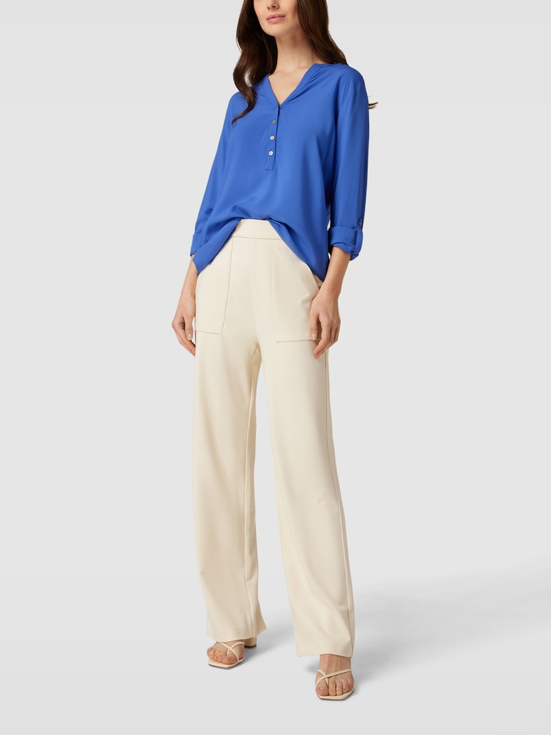 Blusenshirt mit V-Ausschnitt in royalblau