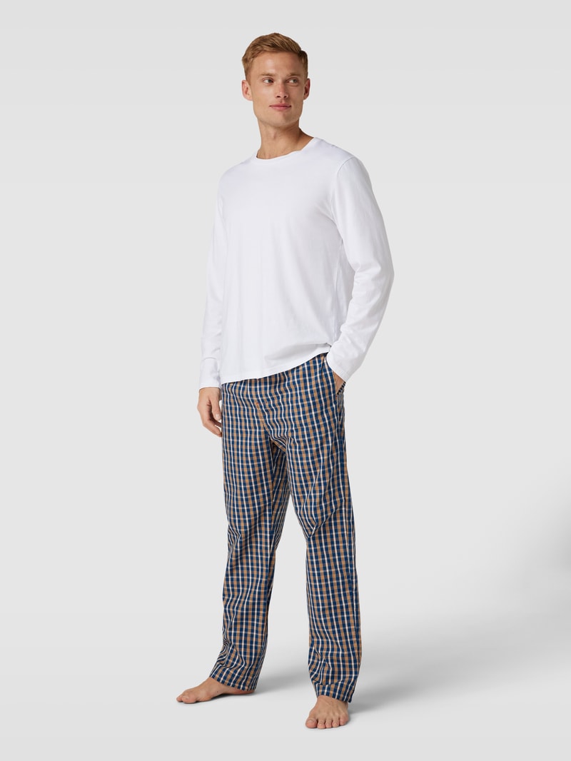 Sweatpants mit Karomuster in blau