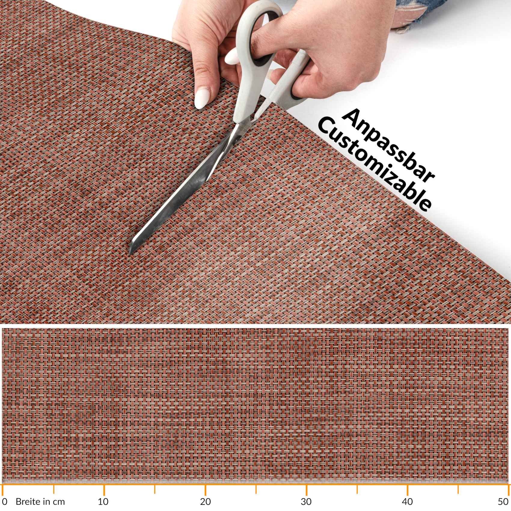 Küchenläufer Outdoorläufer Teppich Läufermatte TATAMI Rattan Robust Wasserabweisen, ANRO, Rechteckig, Höhe: 3 mm, Rattanoptik