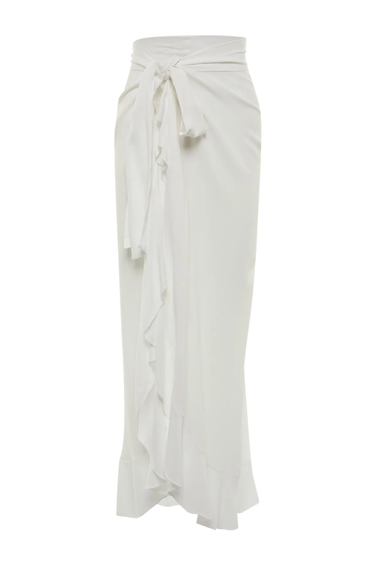Trendyol Collection  Braut-Maxirock mit gewebtem Volant in Ecru TBESS19WV0004