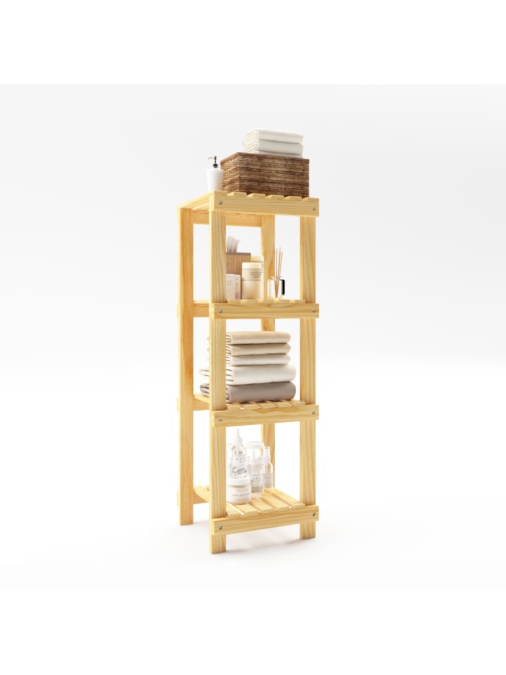en.casa Badezimmerregal Kinnula in Beige Ohne Farbe (H)90cm (T)30cm (B)30cm günstig kaufen onesize