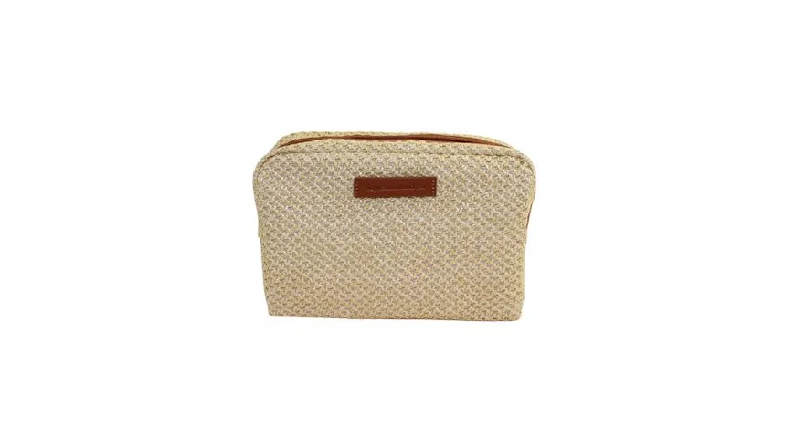 TopTeam München Kosmetiktasche im angesagten Bast-Look sand