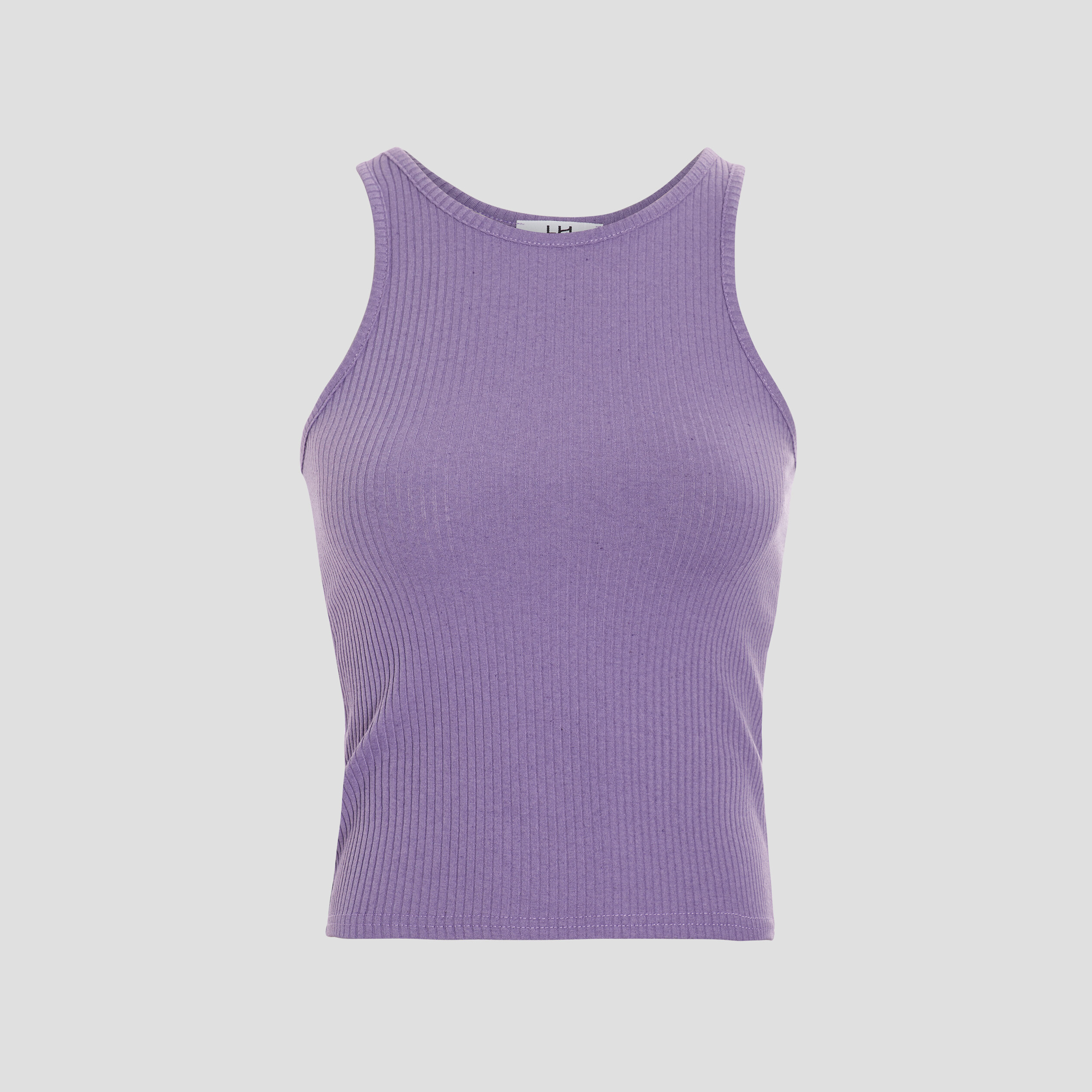 Débardeur col américain effet côtelé violet clair femme | La Halle